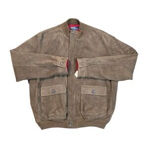 Polo Ralph Lauren 90s Suede Bomber Jacket XL Brown Leather YKK -NWT- Retail 1200